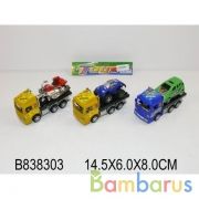 Трейлер инерц. с машиной/мотоциклом, цвет в ассорт. в пак. 14*6*8см в кор.2*180шт | фото №0