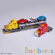 Трейлер инерц. с 3-мя машинками, в ассорт. 866B-13 в пласт. в кор.2*36шт | фото №0