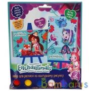 Набор д/дет тв-ва ЭНЧЕНТИМАЛС роспись холстов по контуру 2 шт, 10х15 см МУЛЬТИ АРТ в кор.50шт | фото №0