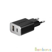Cетевое зарядное устройство Deppa USB + USB Type-C 3.4А Ultra (Черный) | фото №0