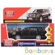 Машина металл CADILLAC ESCALADE 12 см, двери, багаж, инерц, черный, кор. Технопарк в кор.2*36шт | фото №0
