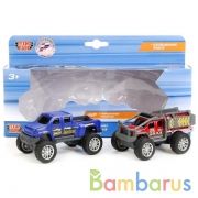 НАБОР ИЗ 2-Х МАШИН "ТЕХНОПАРК" МЕТАЛЛ. ИНЕРЦ. ДЖИПЫ 9СМ С БОЛЬШИМИ КОЛЕСАМИ В КОР. в кор.2*84наб | фото №0