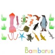 Игрушка пластизоль Играем Вместе Морские животные 12 видов +5 водорослей в пак. в кор.2*60шт | фото №0