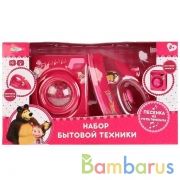 НАБОР БЫТОВОЙ ТЕХНИКИ, НА БАТ.ТМ "ИГРАЕМ ВМЕСТЕ","МАША И МЕДВЕДЬ",1 ПЕСЕНЯ В РУСС. КОР. в кор.2*24шт | фото №0