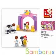 Конструктор пласт. сцена с пианино, с фигурками, 109дет. в русс. кор. 19*14*4см в кор.72шт | фото №0