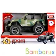 МАШИНА "ТЕХНОПАРК" ПЛАСТ. ИНЕРЦ. ДЖИП 22СМ, СВЕТ+ЗВУК, ОТКРЫВ ДВЕРИ В РУСС. КОР. в кор.30шт | фото №0