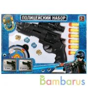 Револьвер c мягкими пулями и дисками в русс. кор. 35*20*5см "Играем вместе" в кор.2*36шт | фото №0