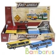 ТРОЛЛЕЙБУС МЕТАЛЛ. ИНЕРЦ. ОТКРЫВ. ДВЕРИ, В АССОРТ. В ДИСПЛЕЕ (РУСС. УП.) УП-12ШТ в кор.2*4уп | фото №0