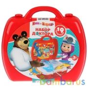 Набор доктора Маша и Медведь, 19 предметов в чемодане, в пак. ТМ "Играем вместе" в кор.2*18шт | фото №0