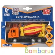 Машина металл KAMAZ БЕТОНОМЕШАЛКА 12 см, двери, подв. дет., инерц., кор. Технопарк в кор.2*24шт | фото №0