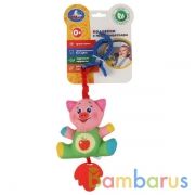 Текстильная игрушка подвеска с клипсой поросенок на карт. в пак. (русс. уп.) Умка в кор.300шт | фото №0