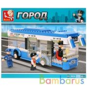 Конструктор пласт. автобус с фигурками, 235дет. в русс. кор. в кор.32шт | фото №0