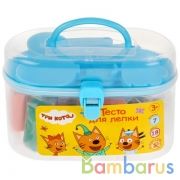 Набор тесто для лепки "ТРИ КОТА" саквояж 18 цв.*15гр, 7 форм., 1 шприц в банке MultiArt в кор.4*12шт | фото №0