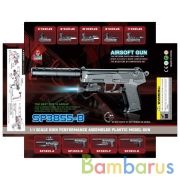 Пистолет с глушителем, фонарь SP3855-B в пак. в кор.96шт | фото №0