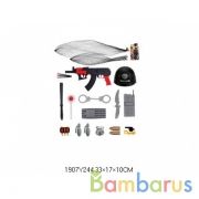 Набор оружия каска + автомат-трещетка, с аксесс. 2019-42 в сетке в кор.2*24шт | фото №0