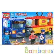 Конструктор "Город мастеров" авария: троллейбус+трамвай, с фигурками, 175дет. в кор. в кор.2*18шт | фото №0