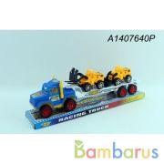 Трейлер инерц. с 2-мя машинками 058-8 в пласт. в кор.2*48шт | фото №0