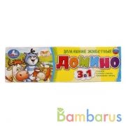 Простоквашино. Домашние животные. Союзмультфильм. Домино пластмассовое 3-в-1. Умные игры в кор.100шт | фото №0