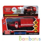 МАШИНА "ТЕХНОПАРК" МЕТАЛЛ. ИНЕРЦ. УРАЛ ПОЖАРНАЯ СЛУЖБА 12СМ, ОТКРЫВ. ДВЕРИ В РУСС. КОР. в кор.2*24шт | фото №0