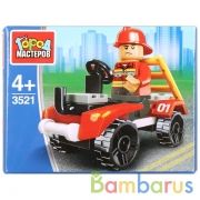 Конструктор пожарник на машине, 27дет. Город мастеров в кор.2*120шт | фото №0