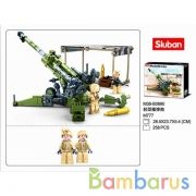 Конструктор пушка+фигурки, 258дет. в русс. кор. в кор.32шт | фото №0