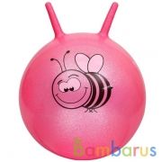 Мяч-прыгун малыши 55см, блестки, с рожками, в ассорт. в пак. в кор.30шт | фото №0