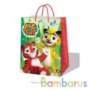 Пакет подарочный ЛЕО и ТИГ 26*32*14см, глянцевый ИГРАЕМ ВМЕСТЕ в кор.150шт | фото №0