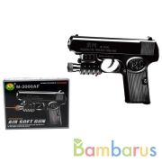 Пистолет с лазер. прицелом, с фонарем в пак. в кор.2*120шт | фото №0