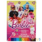 Бумага цветная БАРБИ 10л, 10цв, а4, барби экстра Умка в кор.30шт | фото №0