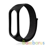 Сменный браслет Xiaomi Mi Band 5/6 нейлоновое плетение (Черный) | фото №0