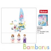 Конструктор пласт. парусник с фигурками, 301дет. в русс. кор. в кор.16шт | фото №0