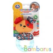 Текстильная игрушка погремушка с охлаждающим кольцом "умная собачка" на карт. Умка в кор.312шт | фото №0