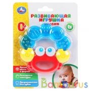 ПОГРЕМУШКА-ПРОРЕЗЫВАТЕЛЬ "УМКА" "КРАБИК" НА БЛИСТЕРЕ (РУСС. УП.) в кор.3*24шт | фото №0