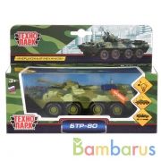 БТР-80 "ТЕХНОПАРК" 13СМ, МЕТАЛЛ. ИНЕРЦ. СВЕТ+ЗВУК, ПОДВИЖНЫЕ ЭЛЕМЕНТЫ 6409B/6409D В КОР в кор.2*48шт | фото №0