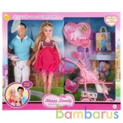 Набор из 3-х кукол гнущиеся (мама беременная+папа+младенец) с аксесс. в кор. в кор.12наб | фото №0