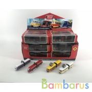 Машина металл ТРАМВАЙ С РЕЗИНКОЙ длина 12 см, в ассорт, дисплей, кор. Технопарк уп-24шт в кор.2*3уп | фото №0