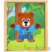 Игрушка деревянная игра-одевашка мишка-1 шт. Буратино в кор.120шт | фото №0