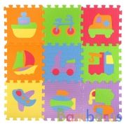 Коврик сборный ЭКРАН любимые герои транспорт 9 сегментов, каждый 30*30см ИГРАЕМ ВМЕСТЕ в кор.12шт | фото №0