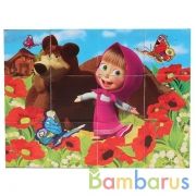 Набор из 12-и кубиков Маша и медведь в пленке ТМ "ИГРАЕМ ВМЕСТЕ" в кор.26наб | фото №0