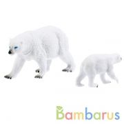 Игрушка пластизоль Животные Мамы и малыши (белая медведица и медвежонок) Играем вместе в кор.4*12шт | фото №0