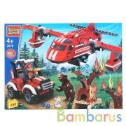 Конструктор "Город мастеров" пожарный самолет, с фигурками, 280дет. в русс. кор. в кор.16шт | фото №0