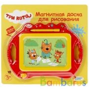 Доска для рисования ТРИ КОТА магнитная, 20*15см, ч/б поле ИГРАЕМ ВМЕСТЕ в кор.2*96шт | фото №0