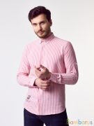  Прямая Рубашка Damon розово-белый полосками | фото №0