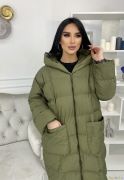 Длинная Женская Куртка / Осень-Зима / Зеленый цвет | фото №0