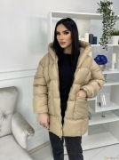 Бежевая Женская куртка зима - осень / оверсайз | фото №0