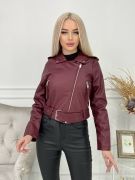 Бордовая Женская Косуха кожа заменитель | фото №0