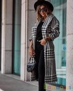 Женское Пальто с узором гусиные лапки | фото №0