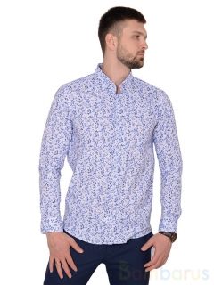 Бело-голубая мужская Рубашка Damon