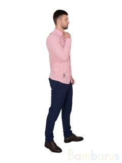  Прямая Рубашка Damon розово-белый полосками