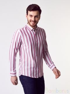 Рубашка Damon бордовый, белый